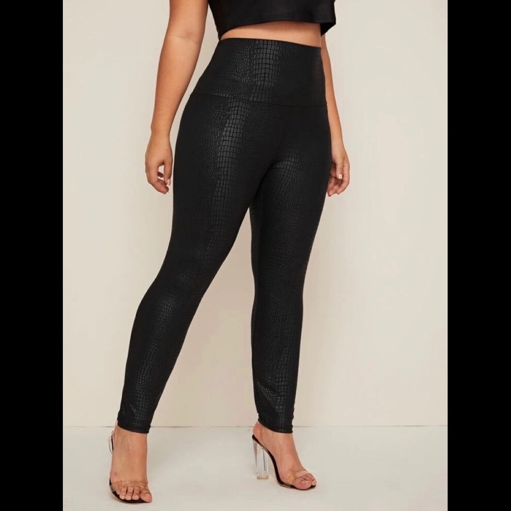Shein Crocodile embossed leggings